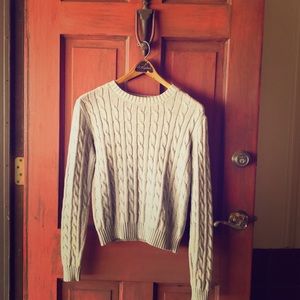 Grey lavender American Apparel cable knit sweater